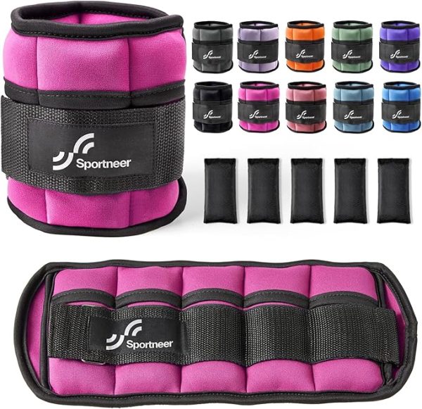 Sportneer Knöchelgewicht, Verstellbares Gewichte-Set am Knöchel, Handgelenkriemen am Handgelenk, 0,45 kg - 2,25 kg (pro Knöchel) / 0,9 kg - 4,5 kg (pro Paar), 2 Packungen – Bild 8