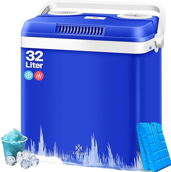 KESSER® Kühlbox Thermobox 32Liter | Thermo-Elektrische Kühlbox | KÜHLT und WÄRMT | 12 & 230V | Thermobox für Auto, Boot & Camping | Mini-Kühlschrank mit ECO & MAX Modus | inkl. Kühlakkus – Bild 3