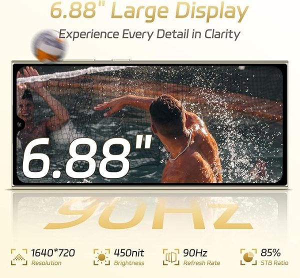 OUKITEL C61 Android 15 Smartphone Ohne Vertrag, 16GB+128GB /1TB Handy Ohne Vertrag, 6,88 Zoll 90Hz Bildschirm 5150mAh Handy Günstig, 13MP+5MP, 4G Dual SIM Simlockfreie Handys/Fingerabdruck/OTG/Face ID – Bild 9