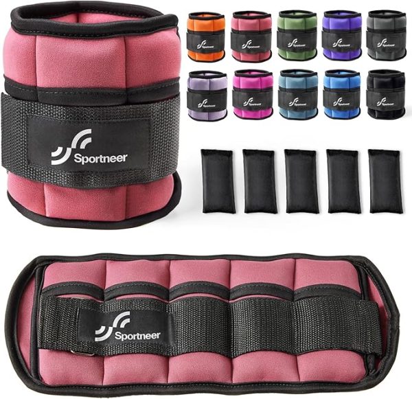 Sportneer Knöchelgewicht, Verstellbares Gewichte-Set am Knöchel, Handgelenkriemen am Handgelenk, 0,45 kg - 2,25 kg (pro Knöchel) / 0,9 kg - 4,5 kg (pro Paar), 2 Packungen – Bild 10