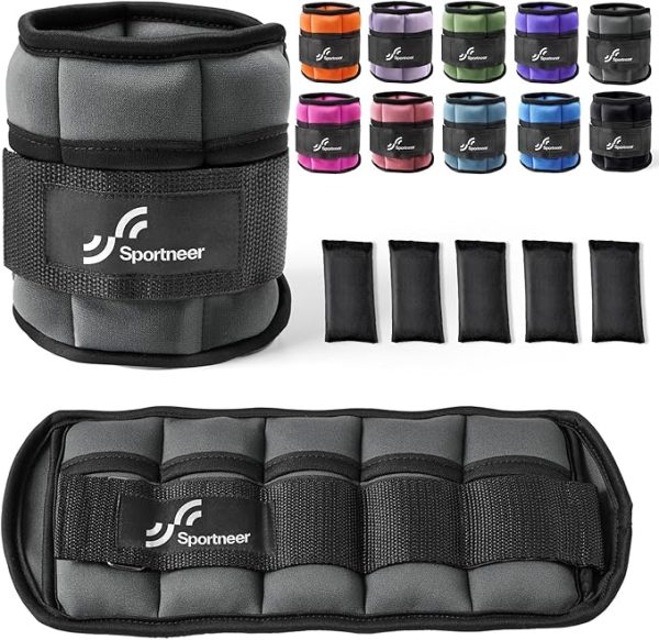 Sportneer Knöchelgewicht, Verstellbares Gewichte-Set am Knöchel, Handgelenkriemen am Handgelenk, 0,45 kg - 2,25 kg (pro Knöchel) / 0,9 kg - 4,5 kg (pro Paar), 2 Packungen – Bild 11