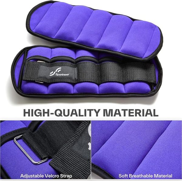 Sportneer Knöchelgewicht, Verstellbares Gewichte-Set am Knöchel, Handgelenkriemen am Handgelenk, 0,45 kg - 2,25 kg (pro Knöchel) / 0,9 kg - 4,5 kg (pro Paar), 2 Packungen – Bild 16