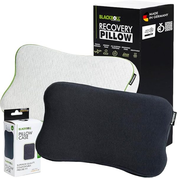 BLACKROLL® Recovery Pillow (50 x 30 cm), Kopfkissen für erholsamen Schlaf, ergonomisches Kissen mit Travel Bag für Reisen, Nackenkissen aus Viscose Memory Schaum, Made in Germany