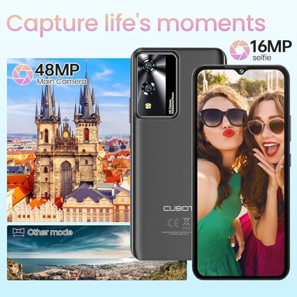 CUBOT A10 Handy Ohne Vertrag, 12(4+8) GB+128GB/1TB, Android 14 Smartphone Günstig, 6.56 Zoll HD+/90Hz Bildschirm, 48MP+16MP Kamera, 5100mAh, Dual SIM 4G Simlockfreie Handys, Face ID/GPS/OTG – Bild 6
