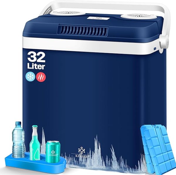 KESSER® Kühlbox Thermobox 32Liter | Thermo-Elektrische Kühlbox | KÜHLT und WÄRMT | 12 & 230V | Thermobox für Auto, Boot & Camping | Mini-Kühlschrank mit ECO & MAX Modus | inkl. Kühlakkus – Bild 6