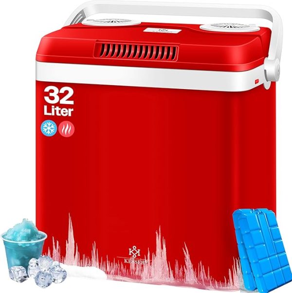 KESSER® Kühlbox Thermobox 32Liter | Thermo-Elektrische Kühlbox | KÜHLT und WÄRMT | 12 & 230V | Thermobox für Auto, Boot & Camping | Mini-Kühlschrank mit ECO & MAX Modus | inkl. Kühlakkus – Bild 2