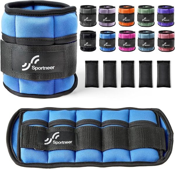 Sportneer Knöchelgewicht, Verstellbares Gewichte-Set am Knöchel, Handgelenkriemen am Handgelenk, 0,45 kg - 2,25 kg (pro Knöchel) / 0,9 kg - 4,5 kg (pro Paar), 2 Packungen – Bild 9