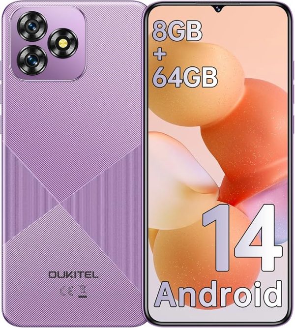 OUKITEL C53 Android 14 Smartphone Ohne Vertrag - 8GB+64GB/1TB erweiterbar Handy Ohne Vertrag, Octa Core 6,6" HD+ Smartphone, 13MP+5MP Kamera 4300mAh, 4G Dual SIM Simlockfreie Handys, Gesicht/GPS, Grün – Bild 3