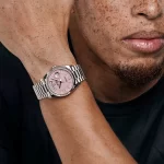 Rolex Day-Date 128239 White Gold Pink Opal Diamond Roman Numerals Dial - Image 3