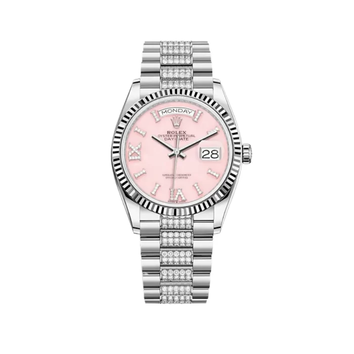 Rolex Day-Date 128239 White Gold Pink Diamond Dial - Image 1