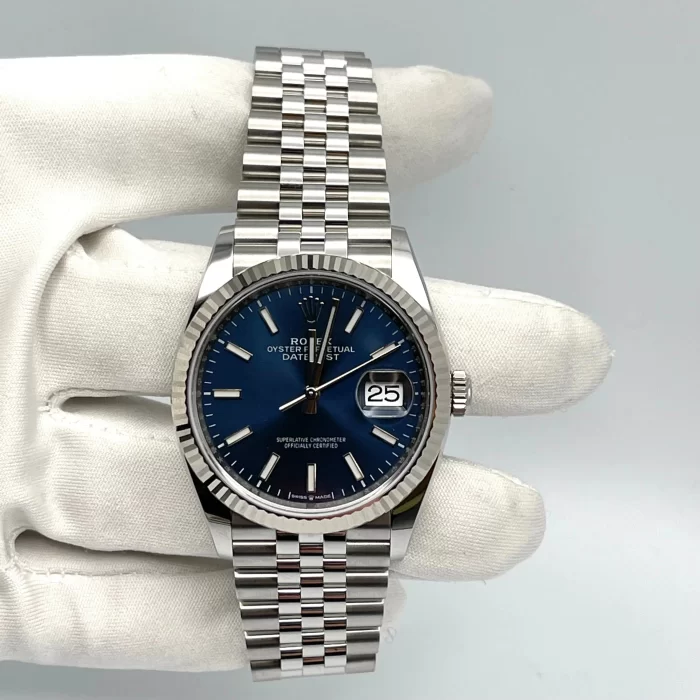 Rolex Datejust 126234 White Gold Stainless Steel Blue Dial Jubilee - 图片 3