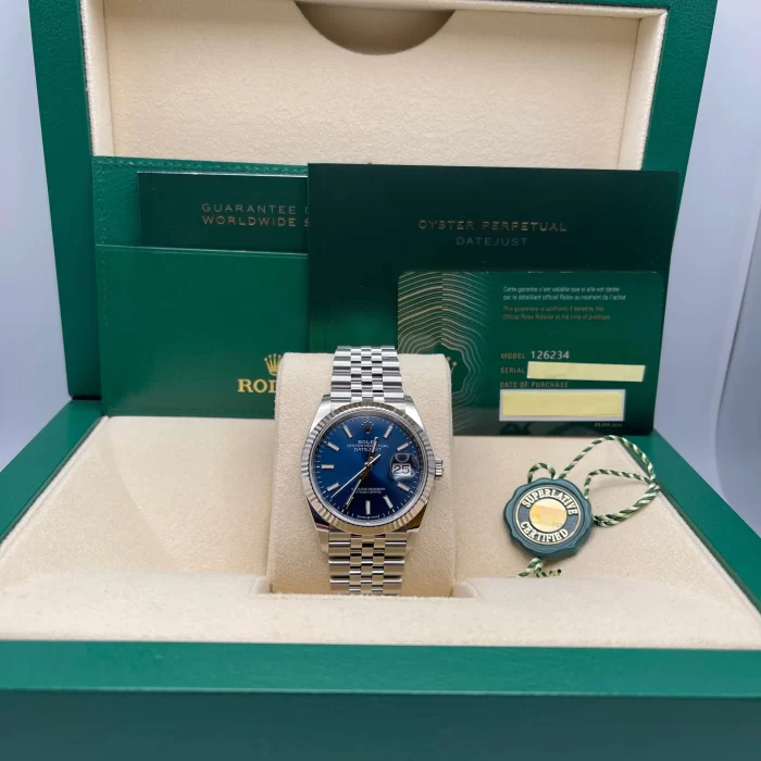 Rolex Datejust 126234 White Gold Stainless Steel Blue Dial Jubilee - 图片 7