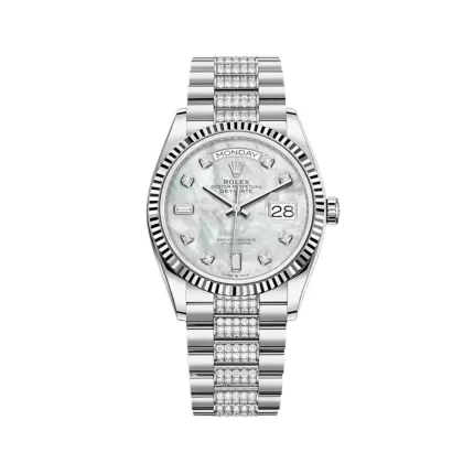 Rolex Day-Date 128239 White Gold MOP Diamond Dial