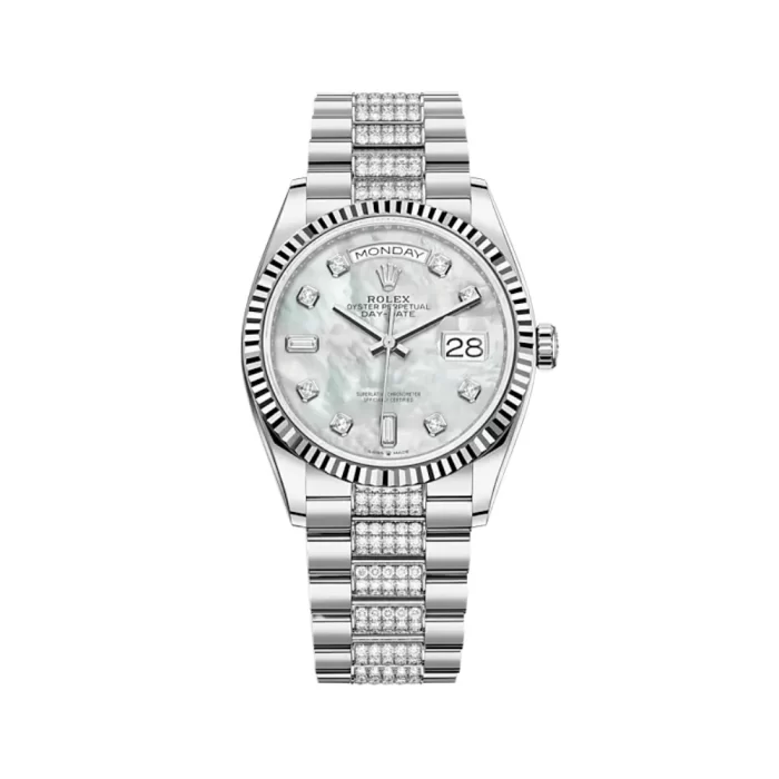 Rolex Day-Date 128239 White Gold MOP Diamond Dial - 图片 1