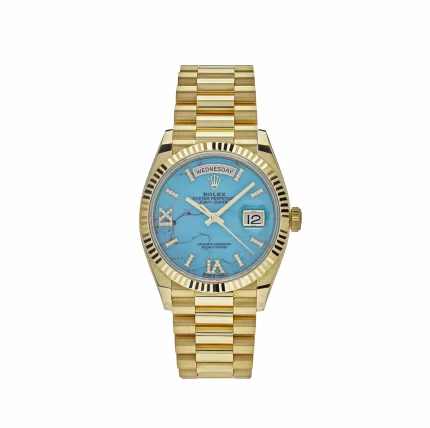 Rolex Day-Date 128238 Yellow Gold Turquoise Diamond Dial (2024)