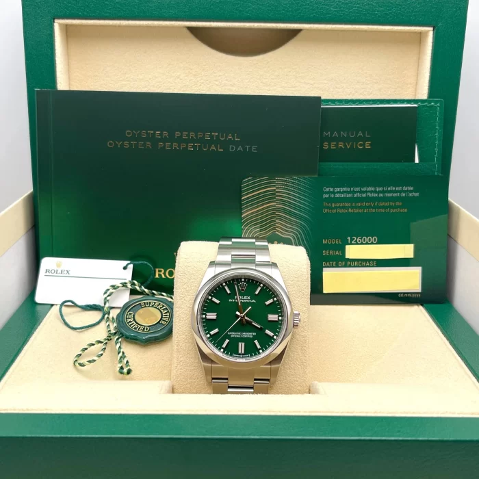 Rolex Oyster Perpetual 126000 Stainless Steel Green Dial - 图片 7