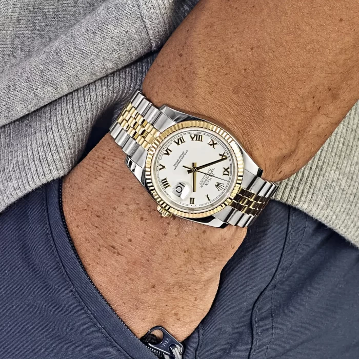 Rolex Datejust 116233 Yellow Gold Stainless Steel White Roman Dial Jubilee - 图片 7