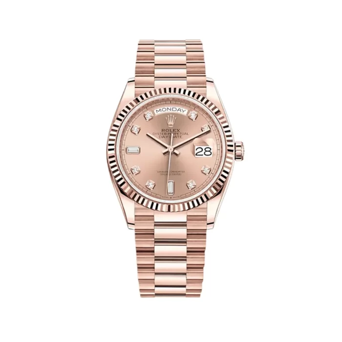 Rolex Day-Date 128235 Rose Gold Pink Diamond Dial - Image 1