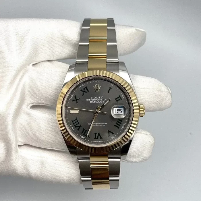 Rolex Datejust 126333 Yellow Gold Stainless Steel Slate/Green Roman Dial - 图片 4