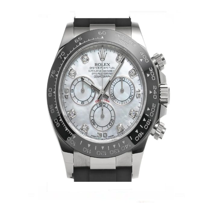 Rolex Cosmograph Daytona 116519LN-0026 White Mother of Pearl Dial Diamond Dial Oysterflex Strap - 图片 1
