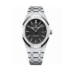 Audemars Piguet Oak Frosted Gold Selfwinding, Black dial, 37mm,White gold, 15454BC.GG.1259BC.03