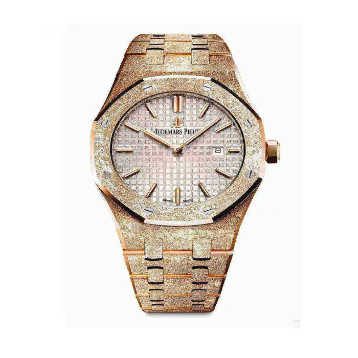 Audemars Piguet Oak Frosted Gold Silver dial, 33mm, 18k Rose gold, 67653OR.GG.1263OR.01 - 图片 1