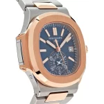 Patek Philippe Nautilus 5980/1AR-001 Chronograph Stainless Steel Rose Gold Blue Dial (2024) - 图片 5
