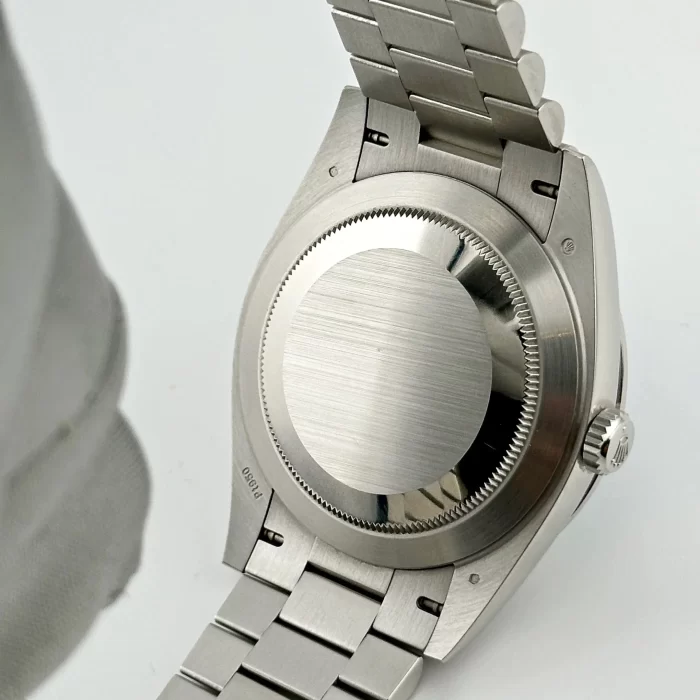 Rolex Day-Date 228396TBR Platinum Diamond Bezel Ice Blue Diamond Dial - Image 4