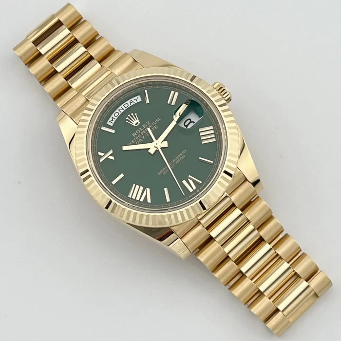 Rolex Day-Date 228238 Yellow Gold Green Roman Numerals Dial - 图片 4