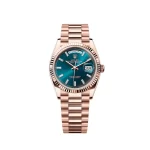 Rolex Day-Date 128235 Rose Gold Blue-Green Baguette Marker Dial - 图片 2