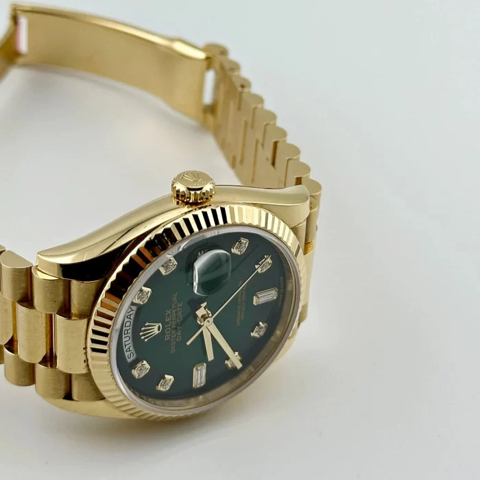 Rolex Day-Date 128238 Yellow Gold Green Ombre Diamond Dial - 图片 2