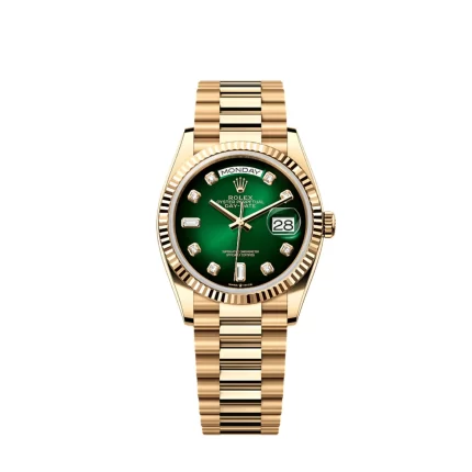 Rolex Day-Date 128238 Yellow Gold Green Ombre Diamond Dial
