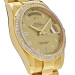 Rolex Day-Date 118398BR Yellow Gold Diamond Bezel Champagne Diamond Dial - 图片 3