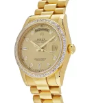 Rolex Day-Date 118398BR Yellow Gold Diamond Bezel Champagne Diamond Dial - 图片 4