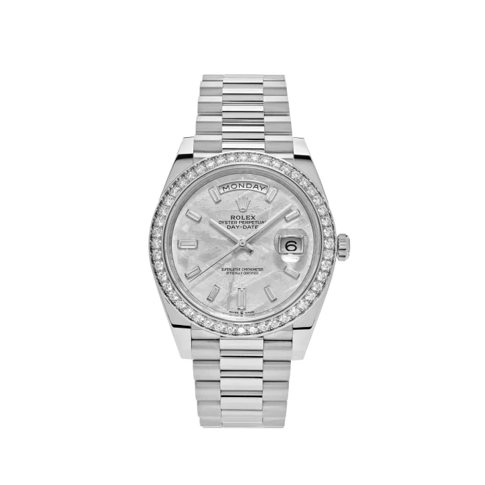 Rolex Day-Date 228349RBR White Gold Meteorite Dial Diamond Set - 图片 1