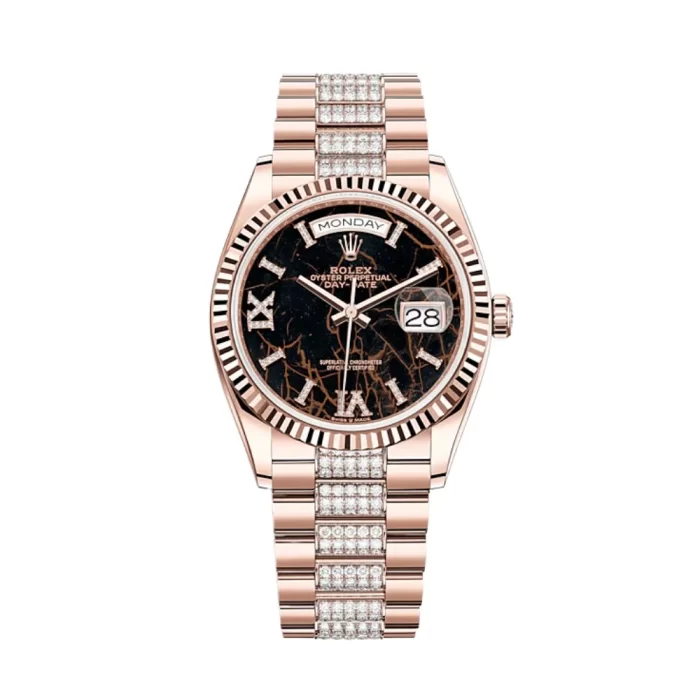 Rolex Day-Date 128235 Rose Gold Eisenkiesel Diamond Dial - 图片 1