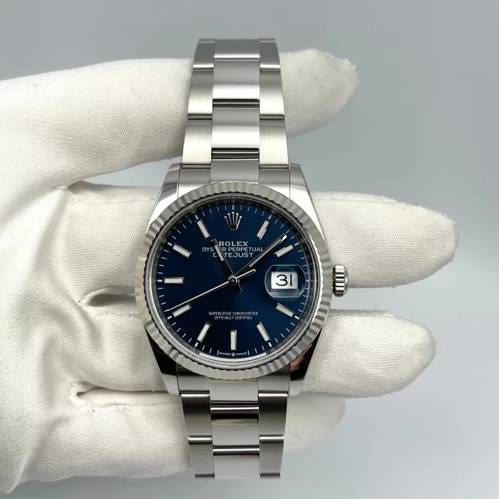 Rolex Datejust 126234 White Gold Stainless Steel Blue Dial Oyster - 图片 3