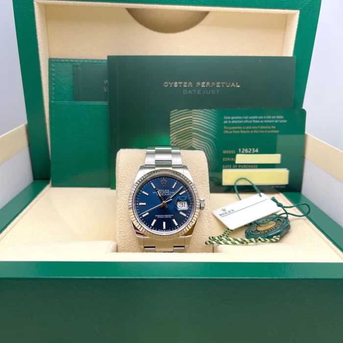 Rolex Datejust 126234 White Gold Stainless Steel Blue Dial Oyster - 图片 7