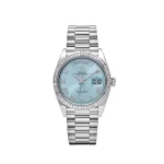 Rolex Day-Date 128396TBR Platinum Ice Blue Dial Diamond Bezel (2024) - 图片 2