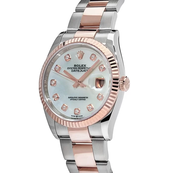 Rolex Datejust 126231 Rose Gold Stainless Steel Mother of Pearl Diamond Dial - 图片 3