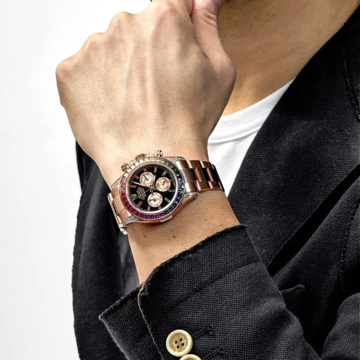 Rolex Daytona 116595RBOW 'Rainbow' Rose Gold Black Dial Sapphire Bezel - 图片 6