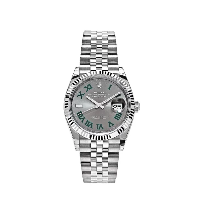 Rolex Datejust 126234 White Gold Stainless Steel Slate 'Wimbledon' Dial Jubilee - 图片 2