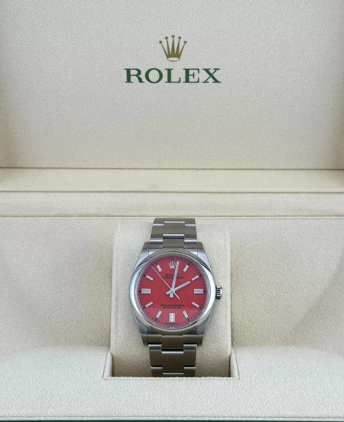 Rolex Oyster Perpetual 126000 Stainless Steel Coral Red Dial - 图片 2