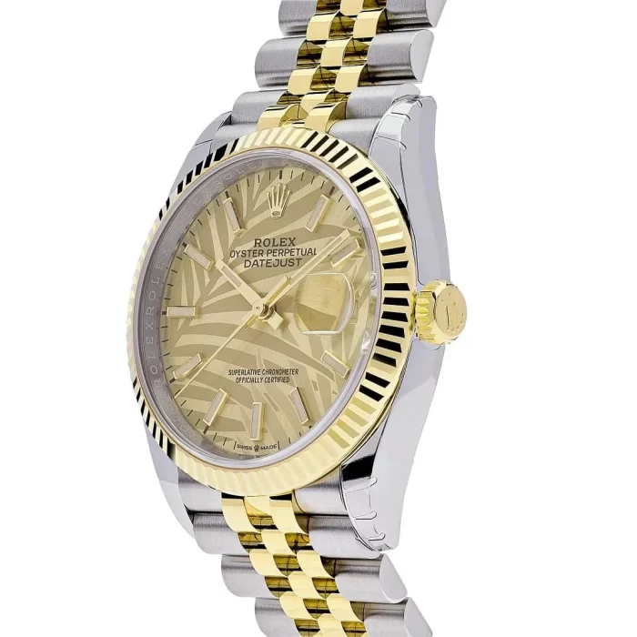 Rolex Datejust 126233 Stainless Steel Yellow Gold Palm Motif Dial Jubilee - 图片 3
