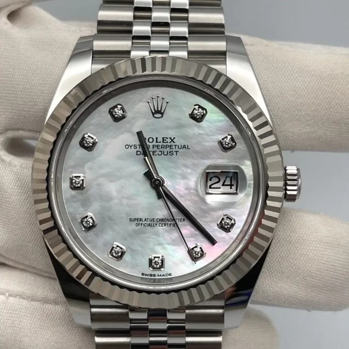 Rolex Datejust 126334 Stainless Steel Diamond Mother Of Pearl Dial Jubilee - 图片 4