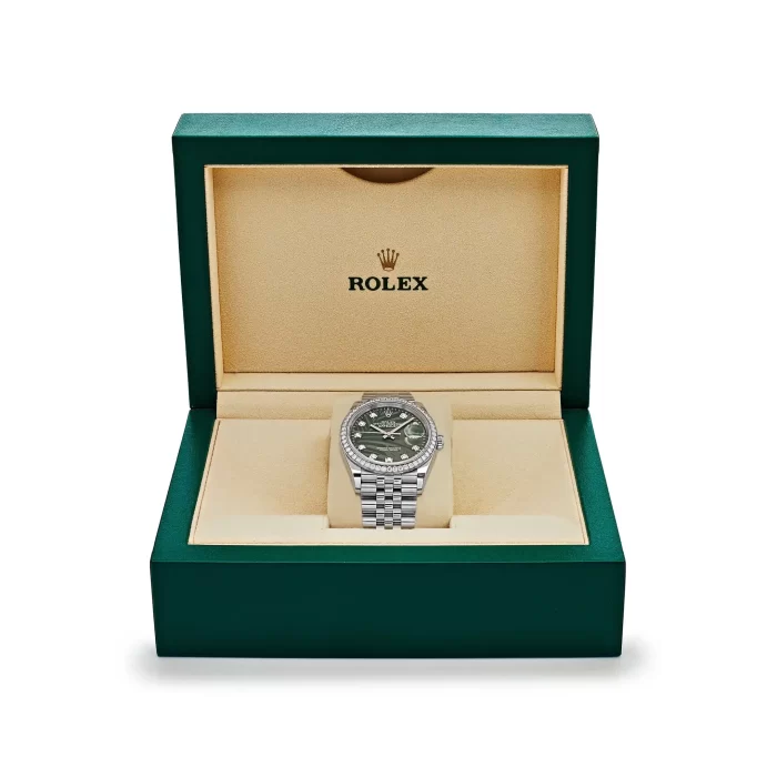 Rolex Datejust 126284RBR Stainless Steel Green Palm Frond Diamond Dial Diamond Bezel - 图片 6