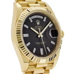 Rolex Day-Date 228238 Yellow Gold Black Baguette Diamond Dial - Image 3