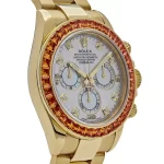 Rolex Daytona 116578SACO Yellow Gold Sapphire Bezel Mother Of Pearl Dial - 图片 3