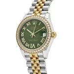 Rolex Datejust 278383RBR Two-Toned Yellow Gold Stainless Steel Green Roman Dial Diamond Bezel - 图片 2