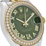Rolex Datejust 278383RBR Two-Toned Yellow Gold Stainless Steel Green Roman Dial Diamond Bezel - 图片 5